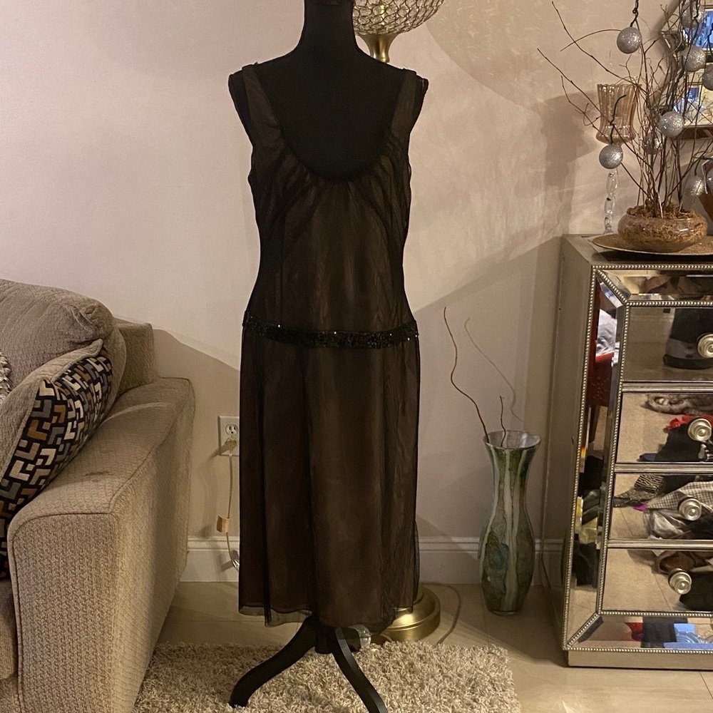 Vera Wang Black Midi Dress - Picture 2 of 7